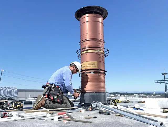 Installed chimney liner by Winthrop Chimney Sweep in Winthrop, MA