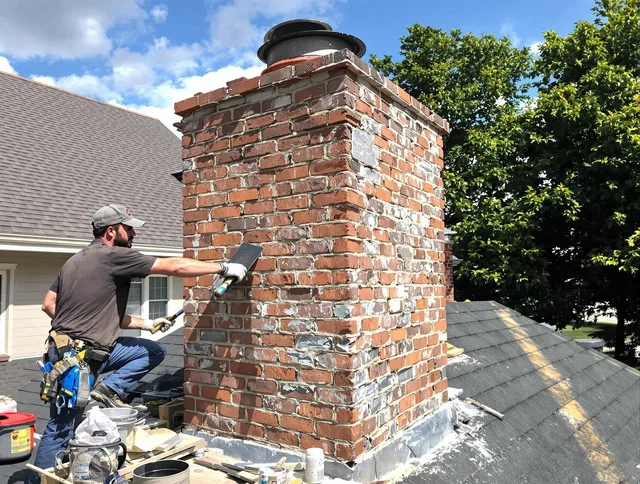 Completed chimney rebuild by Winthrop Chimney Sweep in Winthrop, MA