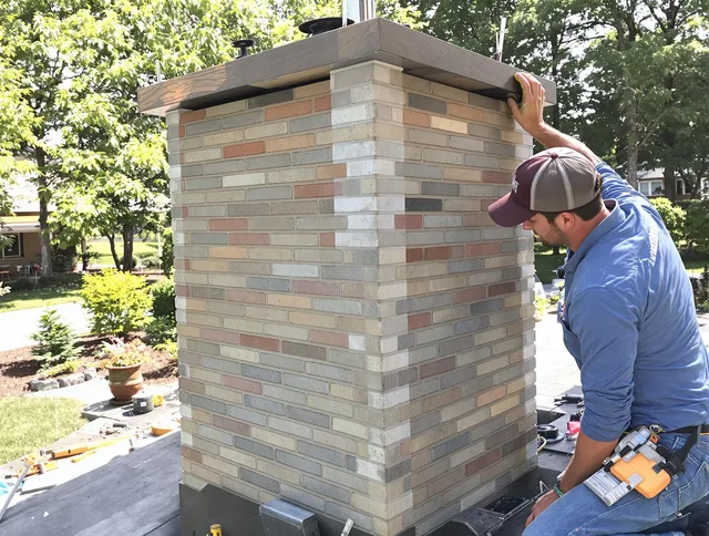 Winthrop Chimney Sweep completing a modern chimney remodel in Winthrop, MA