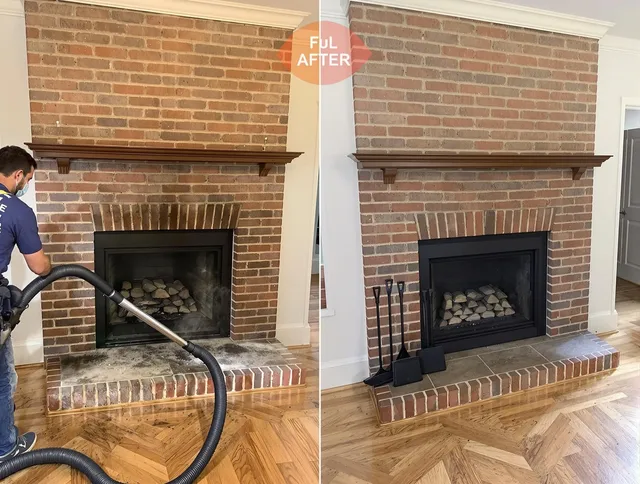 Winthrop Chimney Sweep carefully sanitizing a fireplace in Winthrop, MA