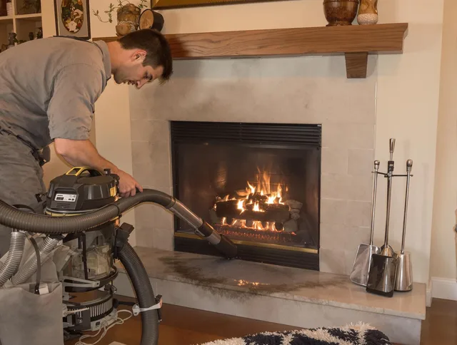 Routine fireplace upkeep by Winthrop Chimney Sweep in Winthrop, MA