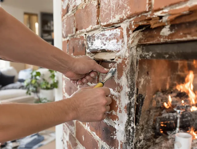 Routine fireplace repair by Winthrop Chimney Sweep in Winthrop, MA