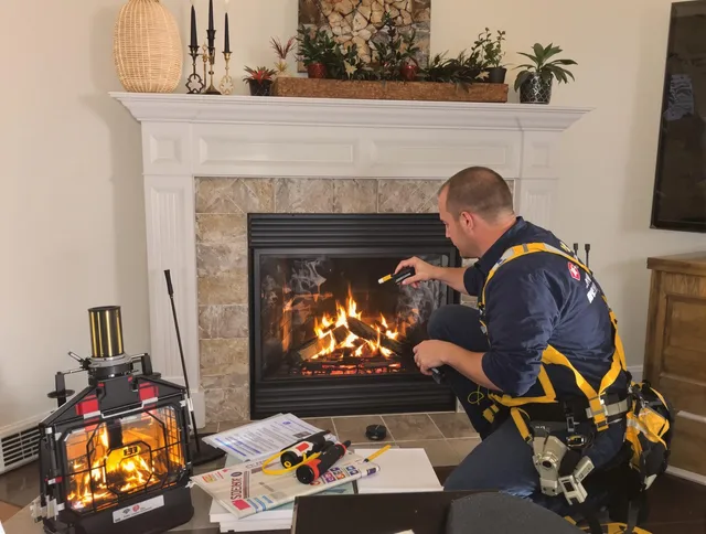 Safety-focused fireplace inspection by Winthrop Chimney Sweep in Winthrop, MA